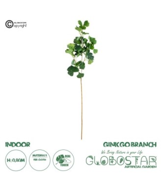 GloboStar® Artificial Garden GINKGO BRANCH 20259 Τεχνητό Διακοσμητικό Κλαδί Γκίγκο Π22 x Υ80cm